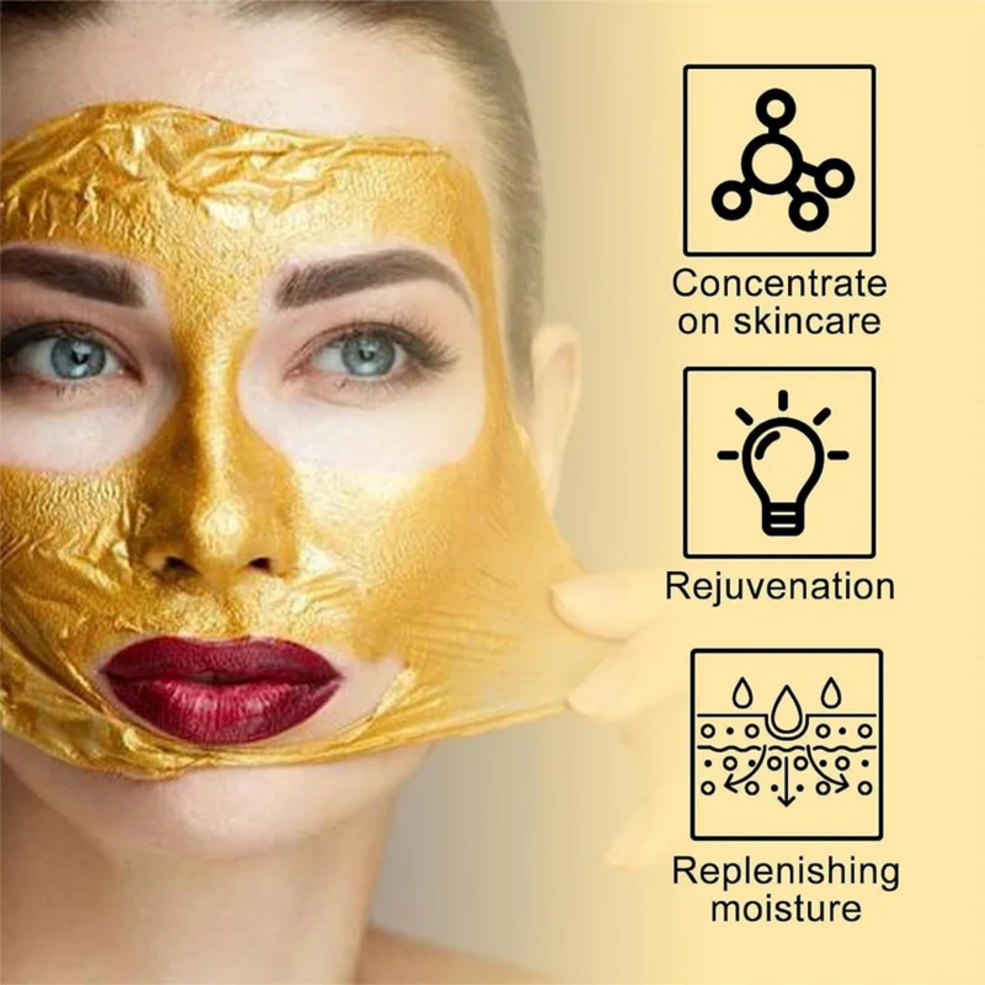Retinol Snake Venom Peptide Gold Mask | Anti-Aging Moisturizing Brightening Skincare Cream 100g