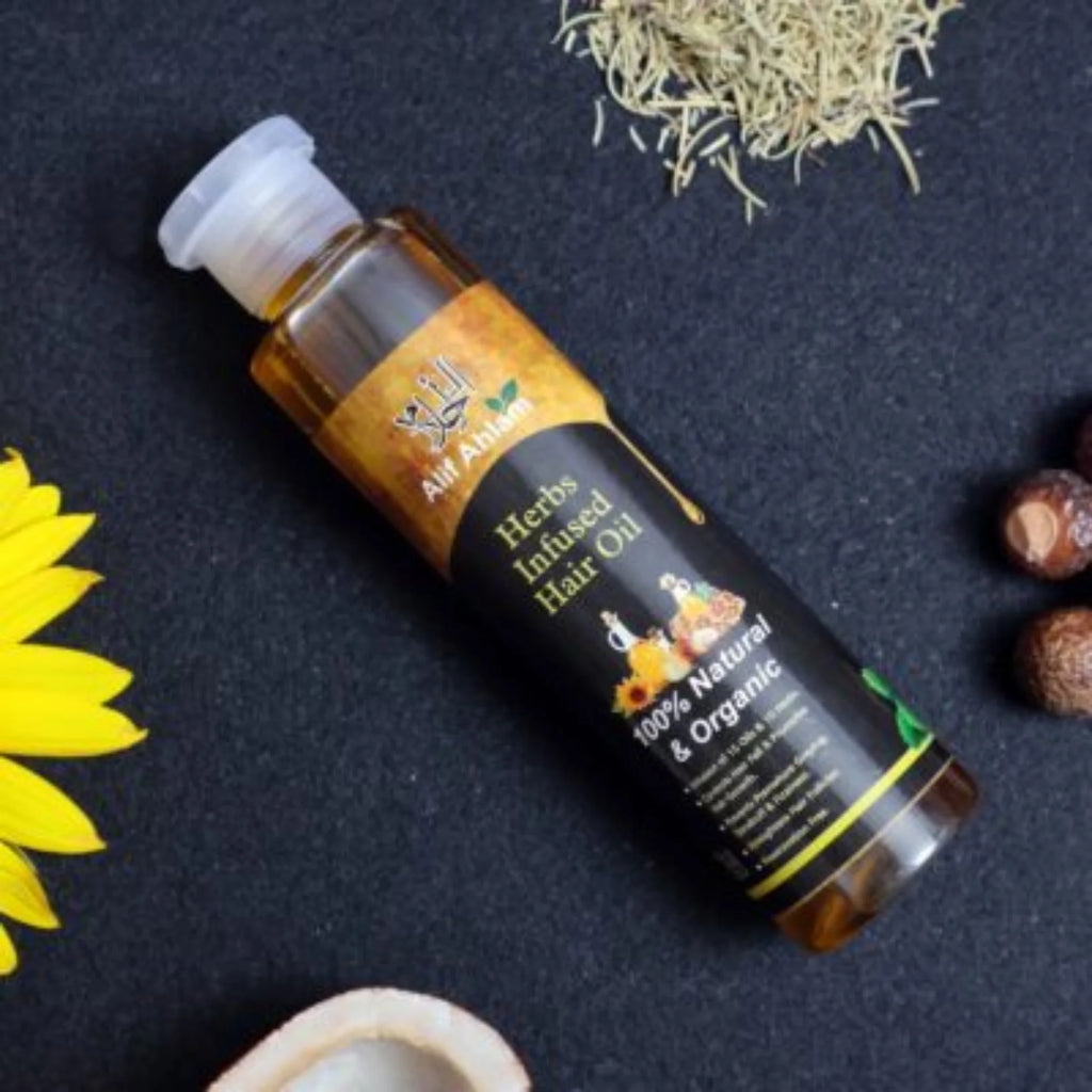 Alif Ahlam Herbs Infused Hair Oil | 100% Natural Organic Oils & Herbs