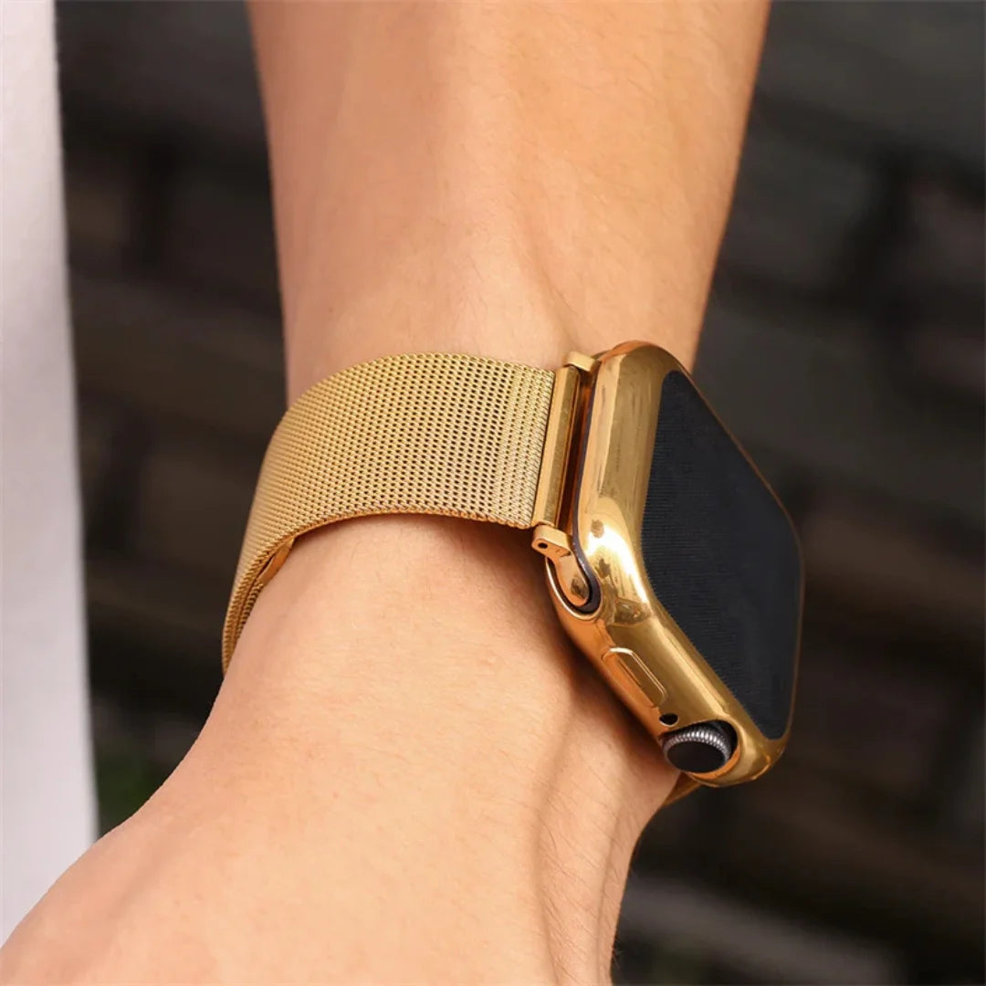 Gold | Apple Watch Milanese Magnetic Loop Strap | Stainless Steel Band  | 42mm / 44mm / 45mm