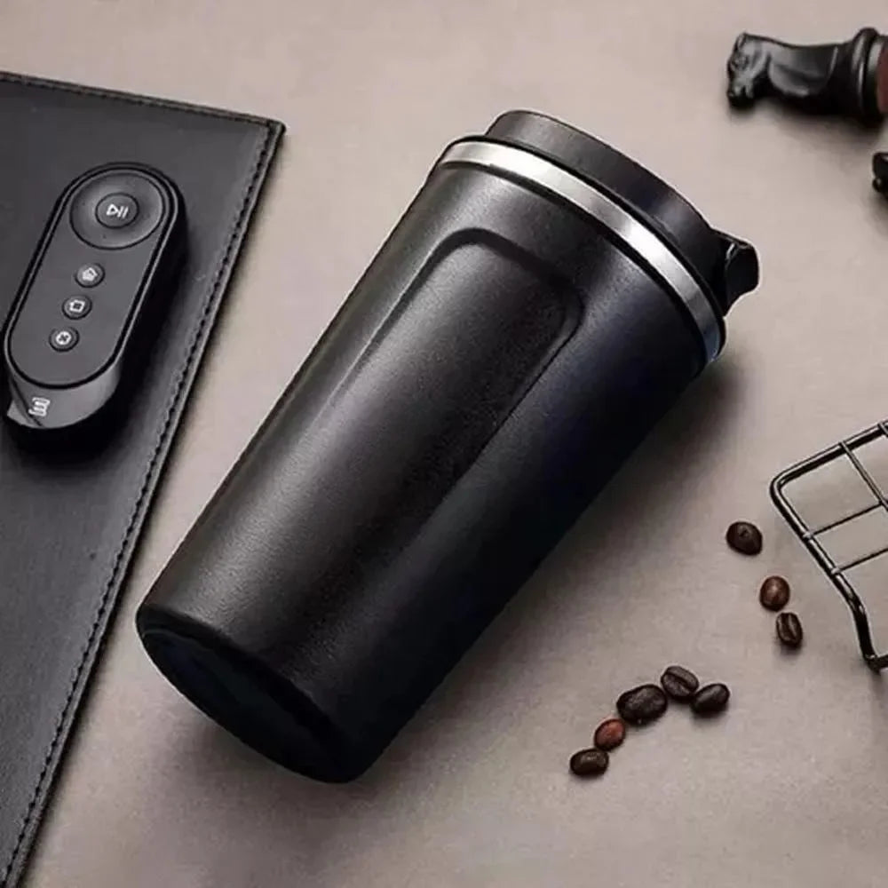 Black 510ML Stainless Steel Vacuum Insulated Thermos Flask Travel Mug with Temperature Display