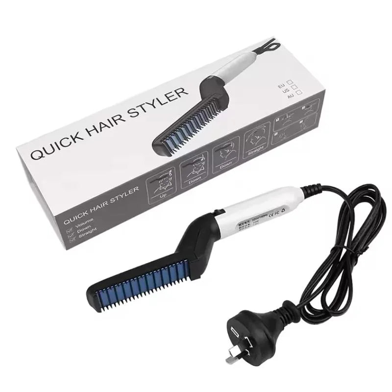 Hair & Beard Straightener Comb for Men | Multifunction Electric Hair & Beard Styling Brush | Quick Heating Ceramic Straightener