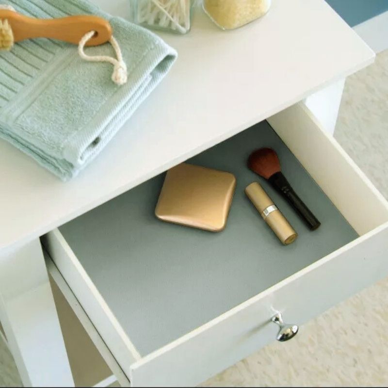 Anti-Slip Fridge & Shelf Mat | Waterproof Washable Liner for Kitchen Drawers Cabinets | Light Grey